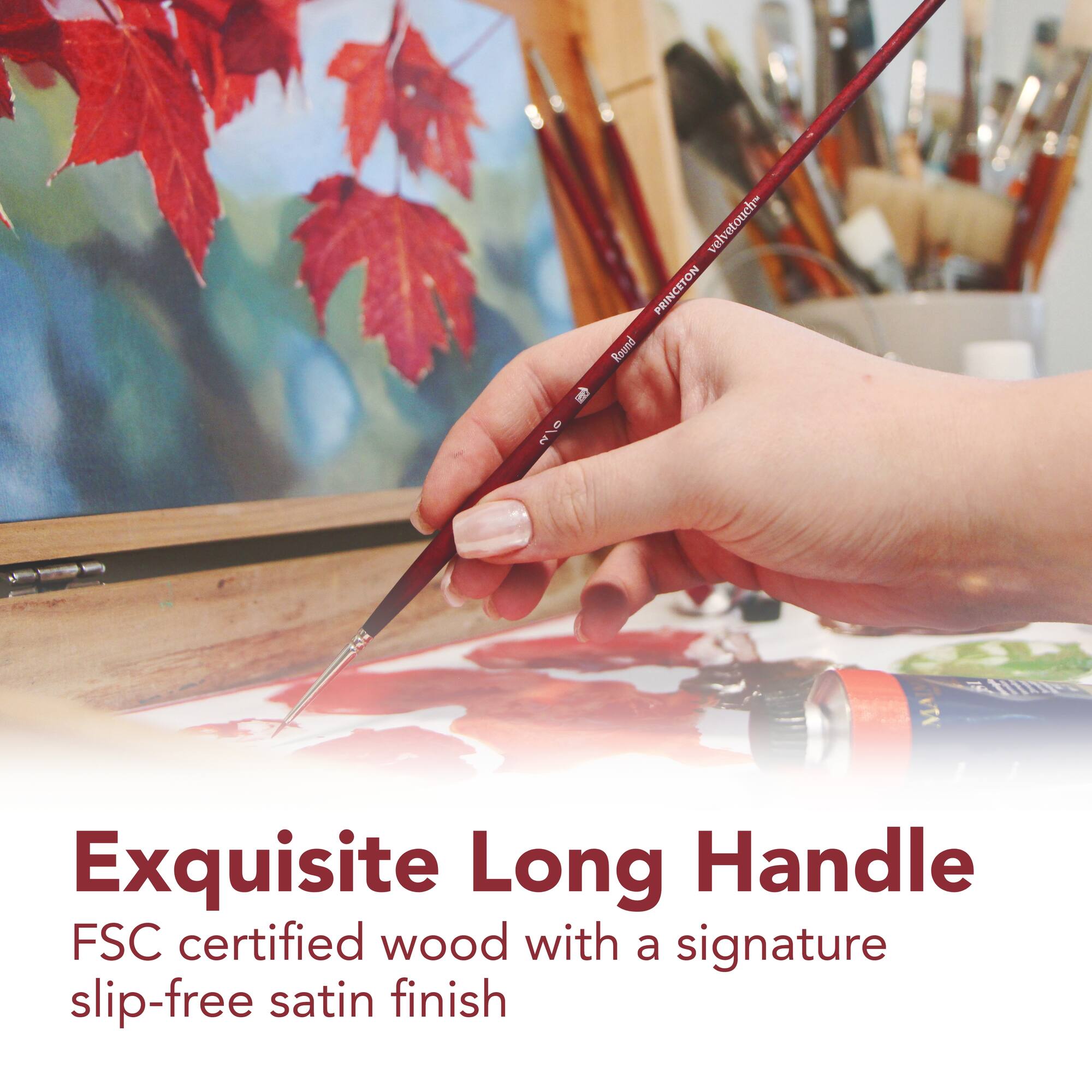 Princeton™ Velvetouch™ Series 3900 Long Handle Fan Brush, Size 4